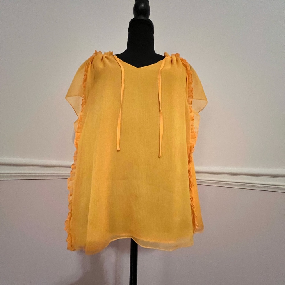 Chelsea & Violet Yellow Ruffle Blouse